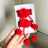  Set kẹp tóc bông bi đáng yêu KT0315 – Ngọt ngào, nổi bật, cực xinh cho nàng bánh bèo 