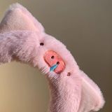  Băng đô BDD035 Headband Lợn Hồng Lông Xù Tai To 