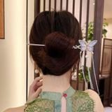  Trâm cài tóc KTT0038 Ngân Điệp Lưu Tơ – Cánh Bướm Pha Lê Lung Linh 