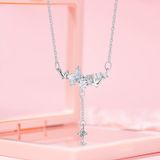  Dây chuyền DVC0041 Mặt Hồ Điệp Đính Đá 