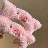  Băng đô BDD035 Headband Lợn Hồng Lông Xù Tai To 