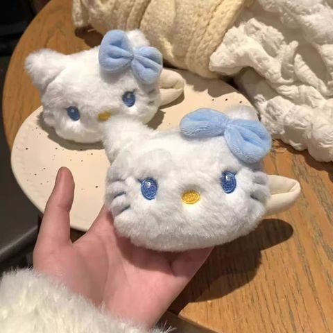  Kẹp tóc KTT0058 Plush Hello Kitty xanh 