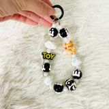  Dây đeo DTC01 điện thoại charm cao cấp  Mix hạt trắng đen siêu xinh 