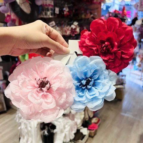  Kẹp tóc hoa KTH08 -Hoa Thược Dược Bông to nổi bật, kẹp chắc, phối là xinh 