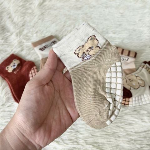  Vớ  VOV006 cho bé 1-3 tuổi mềm êm, chống trượt, siêu xinh họa tiết gấu 
