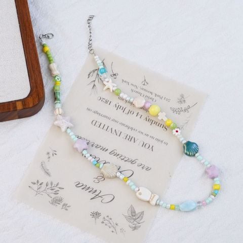  Dây chuyền DVC0025 Hạt cườm Pastel 