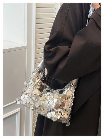  Túi xách XTT010 Sequins Trắng – Lấp Lánh, Cực Trend Đi Chơi & Party 