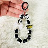  Dây đeo DTC01 điện thoại charm cao cấp  Mix hạt trắng đen siêu xinh 