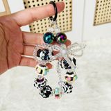  Dây đeo DTC01 điện thoại charm cao cấp  Mix hạt trắng đen siêu xinh 