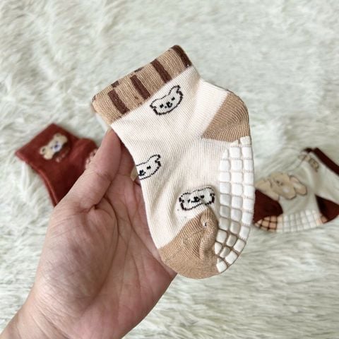  Vớ  VOV006 cho bé 1-3 tuổi mềm êm, chống trượt, siêu xinh họa tiết gấu 