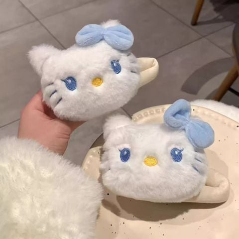  Kẹp tóc KTT0058 Plush Hello Kitty xanh 