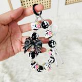  Dây đeo DTC01 điện thoại charm cao cấp  Mix hạt trắng đen siêu xinh 