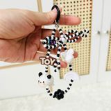  Dây đeo DTC01 điện thoại charm cao cấp  Mix hạt trắng đen siêu xinh 