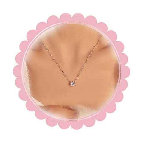  Dây chuyền DVC0039 Mặt Đá Tròn Kim Cương Lấp Lánh 