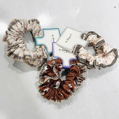  Cột Tóc CO0254  Scrunchie Lụa Vintage – Mềm Mịn, Xinh Chuẩn Nàng Thơ ✨ 