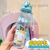  Bình đựng nước LN22 – Bình nhựa hoạt hình đáng yêu 4 mẫu 