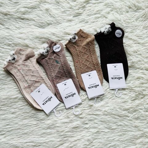  Vớ VOV0016 - Gấu nhỏ Tất Len Tăm Vintage 