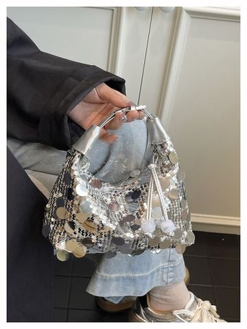  Túi xách XTT010 Sequins Trắng – Lấp Lánh, Cực Trend Đi Chơi & Party 