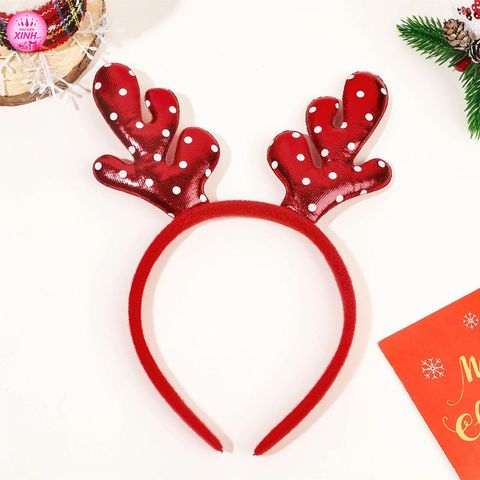 Băng Đô Noel BDD02 – Sừng Tuần Lộc Đỏ Kim Tuyến Siêu Xinh 
