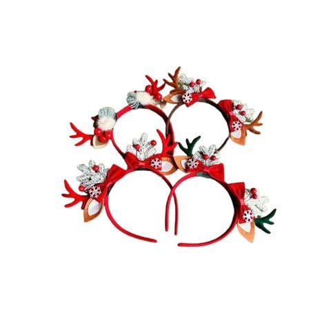  Băng Đô Noel BDD03 – Sừng Tuần Lộc Đỏ Kim Tuyến Siêu Xinh 