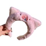  Băng đô BDD035 Headband Lợn Hồng Lông Xù Tai To 