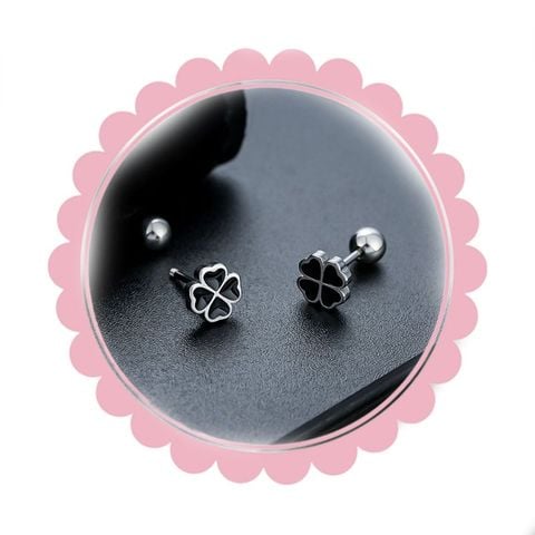  Bông tai TB0423 đinh titan cỏ 4 lá – Nhỏ xinh may mắn, tinh tế mỗi ngày 