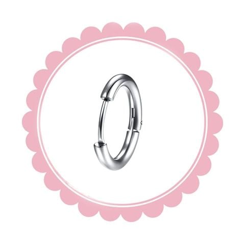  Bông tai TB0425 khoen titan trơn 10mm – Tối giản hiện đại, đeo nhẹ mỗi ngày 