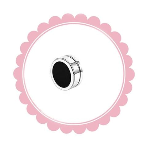  Bông tai kẹp TB0429 – Nam châm titan mặt đen cá tính, tối giản unisex không cần lỗ tai 