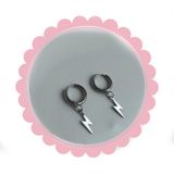  Bông tai TB0430 – Khuyên tròn titan treo tia sét cá tính, phong cách street ⚡ 