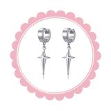  Bông tai TB0431 – Khuyên tròn titan treo thánh giá cá tính, unisex cool style ✝️ 