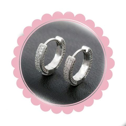  Bông tai TB0433 – Khuyên tròn titan nhám lấp lánh, sang nhẹ unisex ✨ 