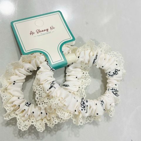 Cột Tóc CO0254  Scrunchie Lụa Vintage – Mềm Mịn, Xinh Chuẩn Nàng Thơ ✨ 