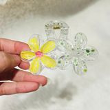  Kẹp tóc hoa nhựa KT0313 – Kẹp hoa trong suốt nhiều màu xinh xắn 