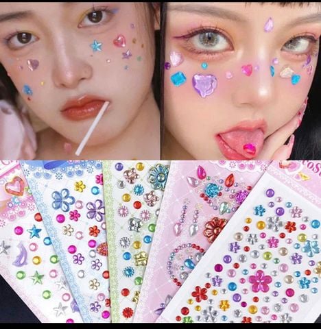  Sticker Dán Lấp Lánh Makeup DLL02 – 8 Mẫu Hot Trend Cho Trang Điểm & Nail Art ✨ 