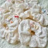  Cột tóc CT0019 Scrunchies đính hạt bông xù 