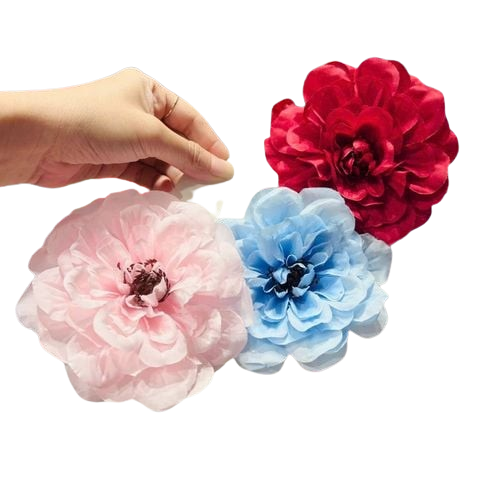  Kẹp tóc hoa KTH08 -Hoa Thược Dược Bông to nổi bật, kẹp chắc, phối là xinh 