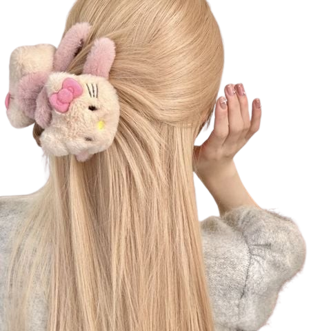  Kẹp tóc Kitty bông mềm KKT01 – Cực dễ thương, cực xinh xắn cho nàng bánh bèo 