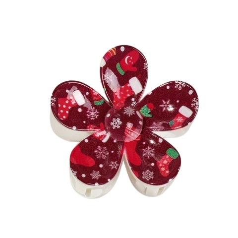  KẸP TÓC HOA TK0317 – HỌA TIẾT NOEL SIÊU XINH, SIÊU CHILL ✨ 