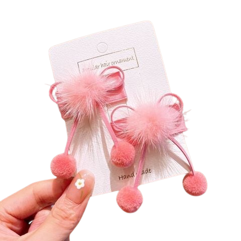  Set kẹp tóc bông bi đáng yêu KT0315 – Ngọt ngào, nổi bật, cực xinh cho nàng bánh bèo 