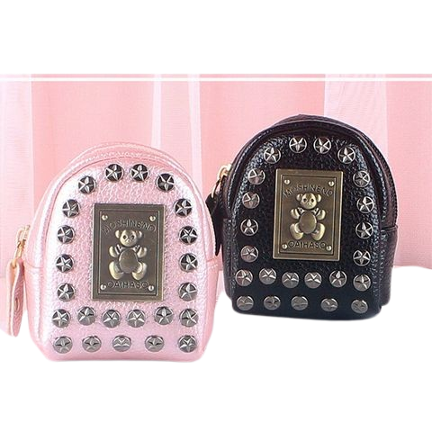  Móc Khóa MK81 – Hình Túi Mini Da Mềm Đính Nút Kim Loại Sang Trọng 