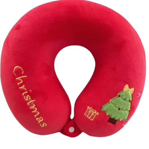  Gối cổ noel CGNL25 - Gối chữ U cao cấp họa tiết Giáng Sinh dễ thương 
