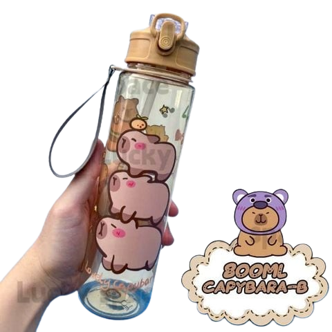  Bình đựng nước LN22 – Bình nhựa hoạt hình đáng yêu 4 mẫu 