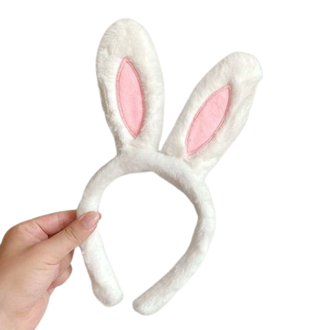  Băng đô BDD029 Tai thỏ trắng hồng Siêu Cute 