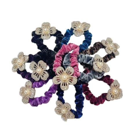  ✨ Cột Tóc Floral Shine CO0256 - Cột Tóc Đính Hoa Đá Nhẹ Nhàng Xinh Xắn 