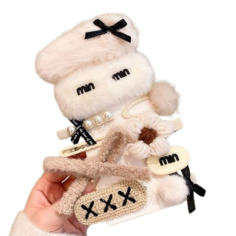  Kẹp Tóc Nơ K72 – Dễ Thương, Sang Xịn, Tone Nâu – Trắng Cực Trendy 