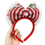  Băng Đô Noel Nơ Kẹo Gậy Lấp Lánh – KT0013 | Phụ Kiện Giáng Sinh Siêu Xinh 