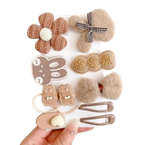  Kẹp tóc KTT0112- Set kẹp màu nâu be 