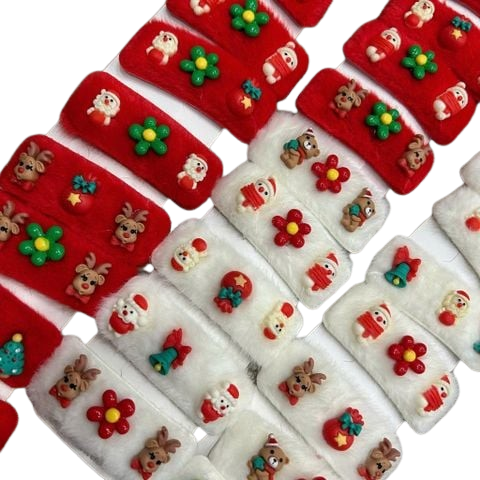  Kẹp Tóc Noel Dễ Thương KTT0017 – Size Lớn | Phiên Bản Đỏ & Trắng Nổi Bật 
