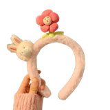  Băng đô BD014 – Băng đô thỏ hoa nhung mềm dễ thương 