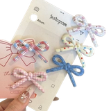  Kẹp Tóc KT0332 – Nơ Caro Dễ Thương 